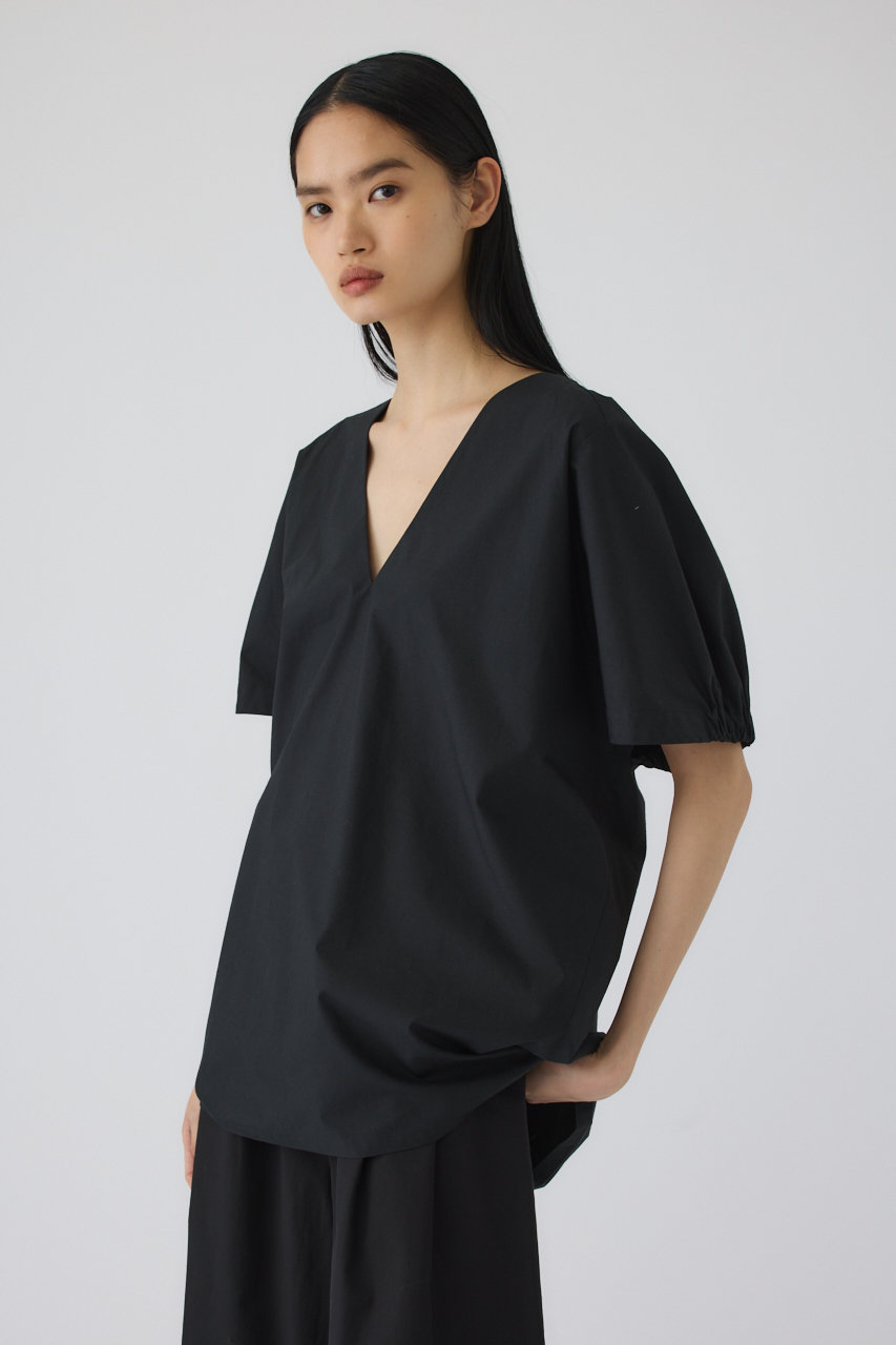 リムアーク/RIM.ARKのGather sleeve v-neck PO/プルオーバー(ブラック/460JAS30-0731)