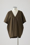 Gather sleeve v-neck PO/プルオーバー リムアーク/RIM.ARK カーキ