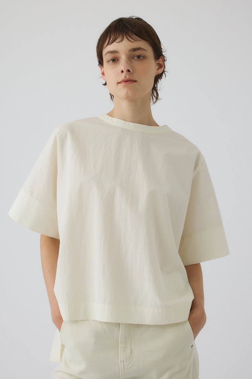 リムアーク/RIM.ARKのAsymmetric hem woven T/SH/Tシャツ(ホワイト/460JAN30-0201)