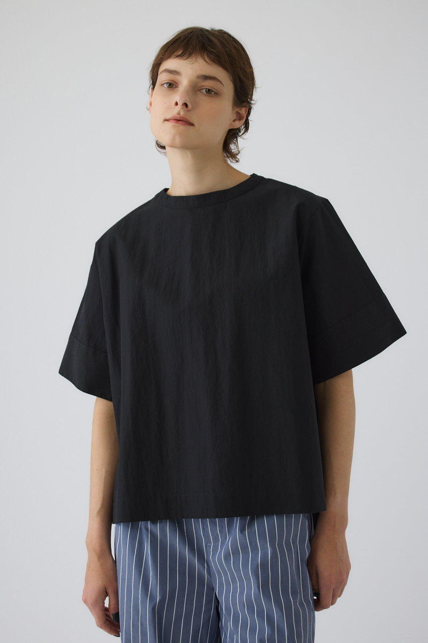 リムアーク/RIM.ARKのAsymmetric hem woven T/SH/Tシャツ(ブラック/460JAN30-0201)
