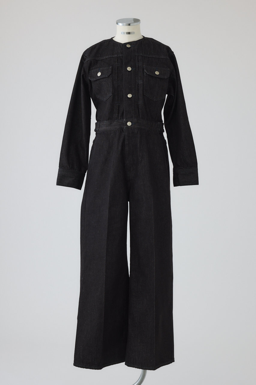 RIM.ARK Denim jumpsuit/ジャンプスーツ (ブラック, 36) リムアーク ELLE SHOP
