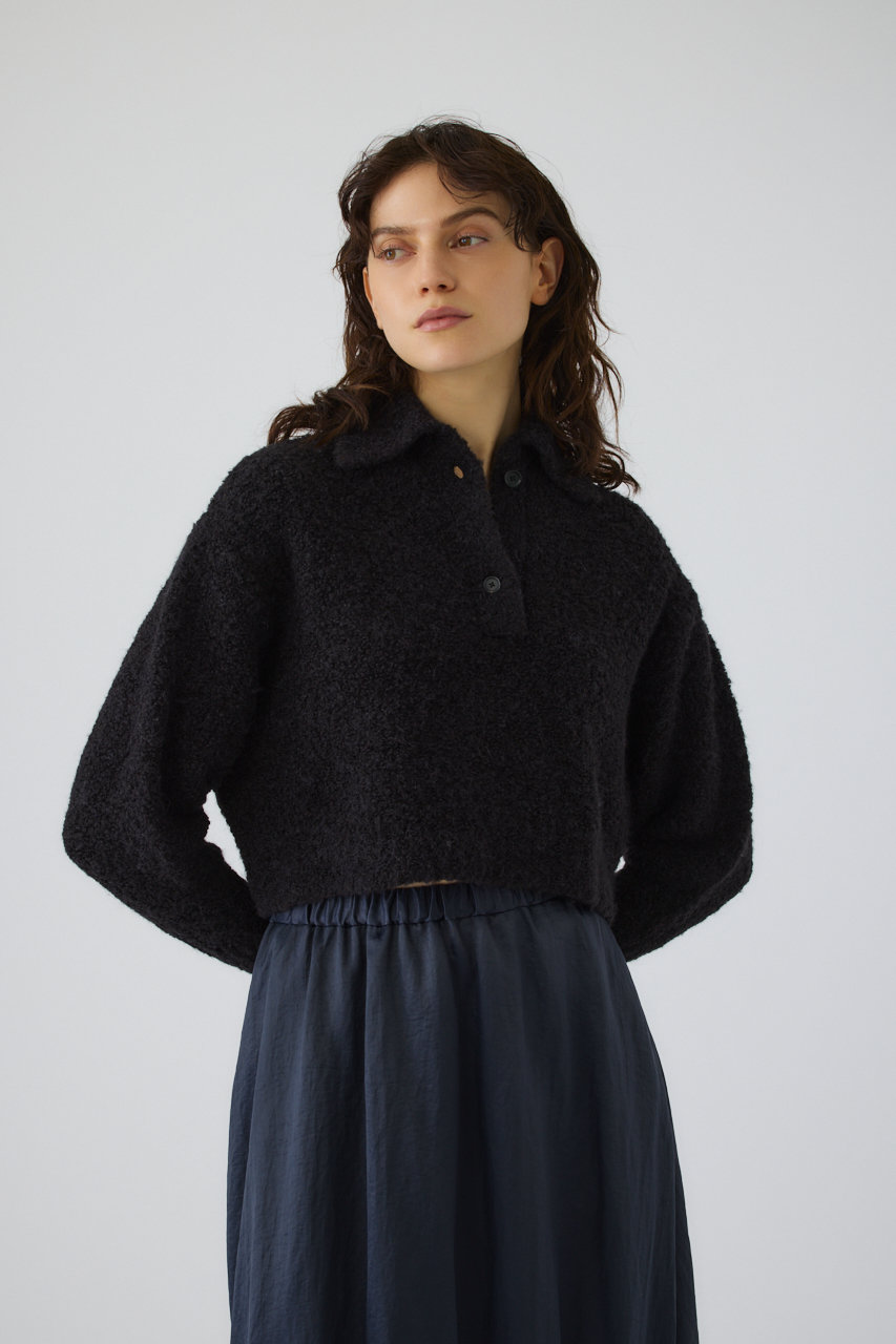 RIM.ARK Boucle short knit/ニット (ブラック, 36) リムアーク ELLE SHOP