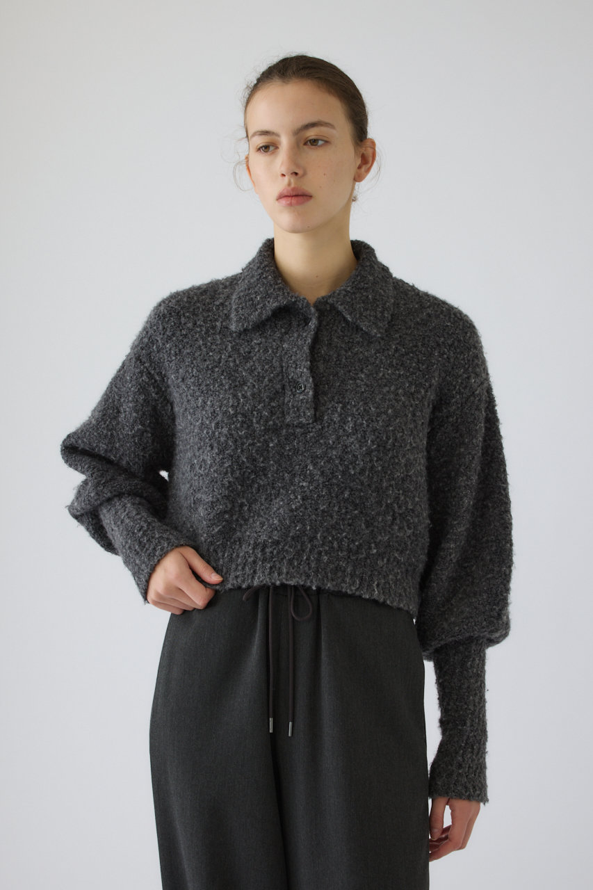RIM.ARK Boucle short knit/ニット (チャコールグレー, 38) リムアーク ELLE SHOP