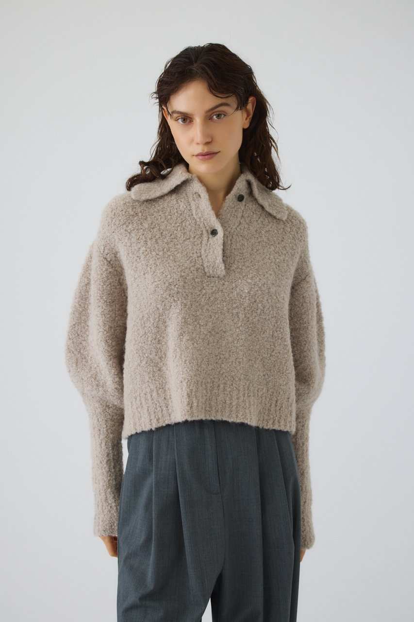 RIM.ARK Boucle short knit/ニット (ライトグレージュ, 38) リムアーク ELLE SHOP