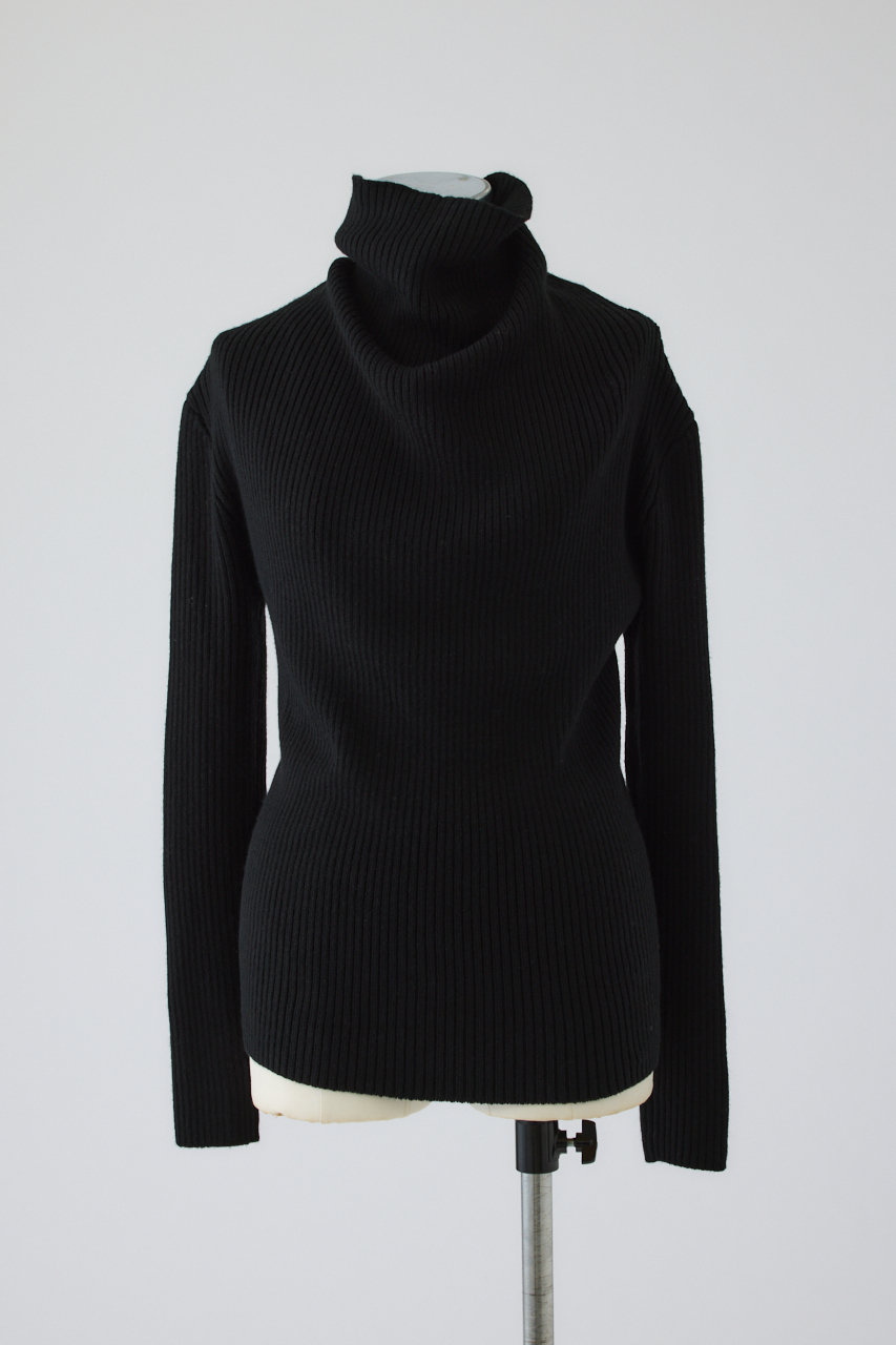 RIM.ARK Back shoulder rib knit tops/ニット (ブラック, FREE) リムアーク ELLE SHOP