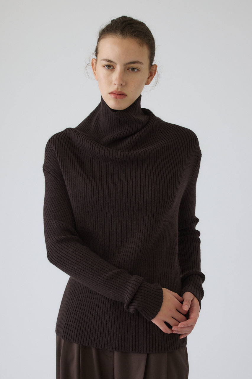 RIM.ARK Back shoulder rib knit tops/ニット (ダークブラウン, FREE) リムアーク ELLE SHOP