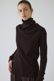 Back shoulder rib knit tops/ニット