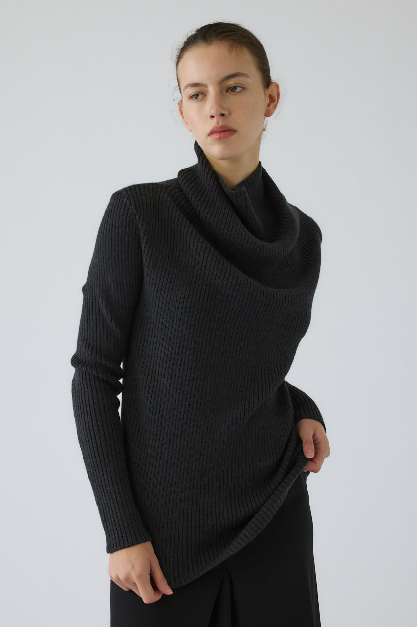 RIM.ARK Back shoulder rib knit tops/ニット (グレー, FREE) リムアーク ELLE SHOP