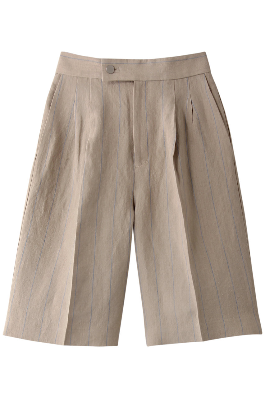 Life With Flowers ライフ ウィズ フラワーズ リネンストライプハーフパンツ ベージュ の通販 Elleshop エル ショップ