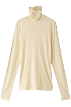 エイトン/ATONのMODAL SILKジャージータートルネック