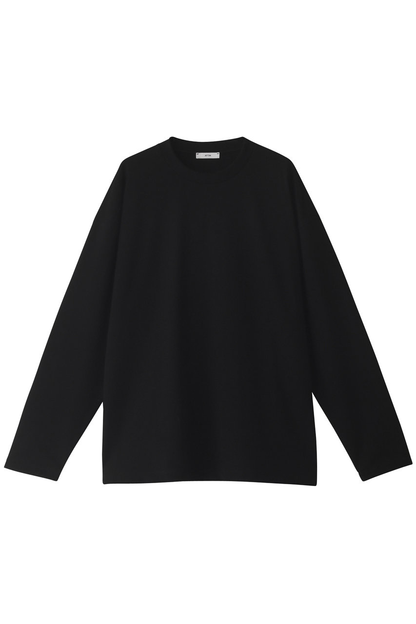  ATON 【MEN】SUPIMA AIR 12/ コットンオーバーサイズロングスリーブTシャツ (ブラック 02(44)) エイトン ELLE SHOP