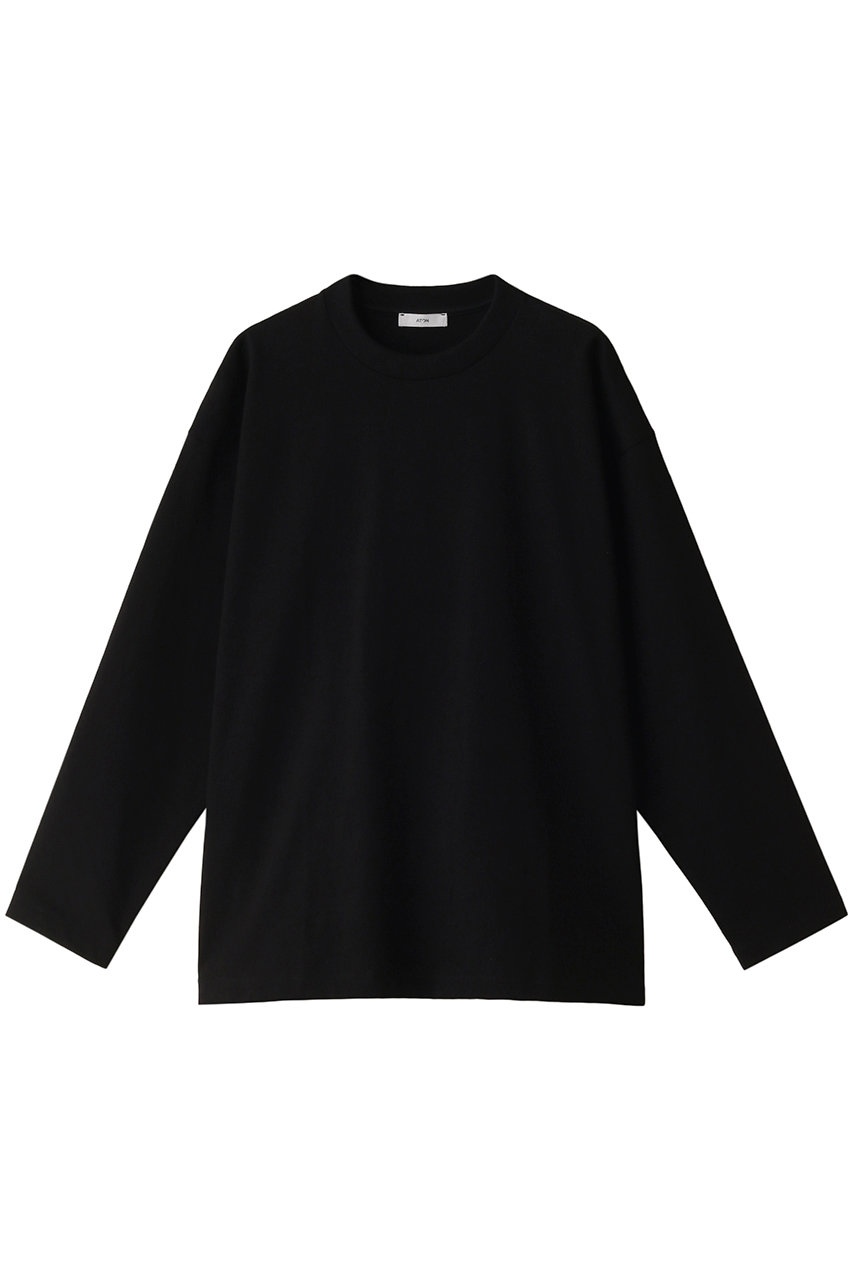 エイトン/ATONの【MEN】12/- AIR SPINNING オーバーサイズ ロングスリーブ Tシャツ(ブラック/KKAGSW0031/KKAGCM0031)