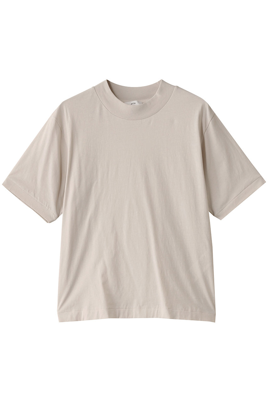 ATON FRESCA NUBUCK モックネック Tシャツ (ウォームホワイト, 01(36)) エイトン ELLE SHOP ATON FRESCA NUBUCK モックネック Tシャツ (ウォームホワイト, 01(36)) エイトン ELLE SHOP