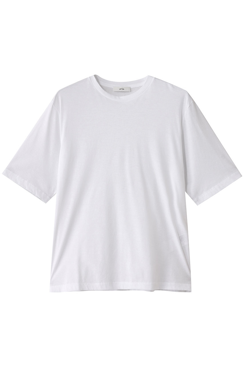 ATON 50/-ORGANIC FRESCA スタンダードTシャツ (ホワイト, 02(38)) エイトン ELLE SHOP ATON 50/-ORGANIC FRESCA スタンダードTシャツ (ホワイト, 02(38)) エイトン ELLE SHOP