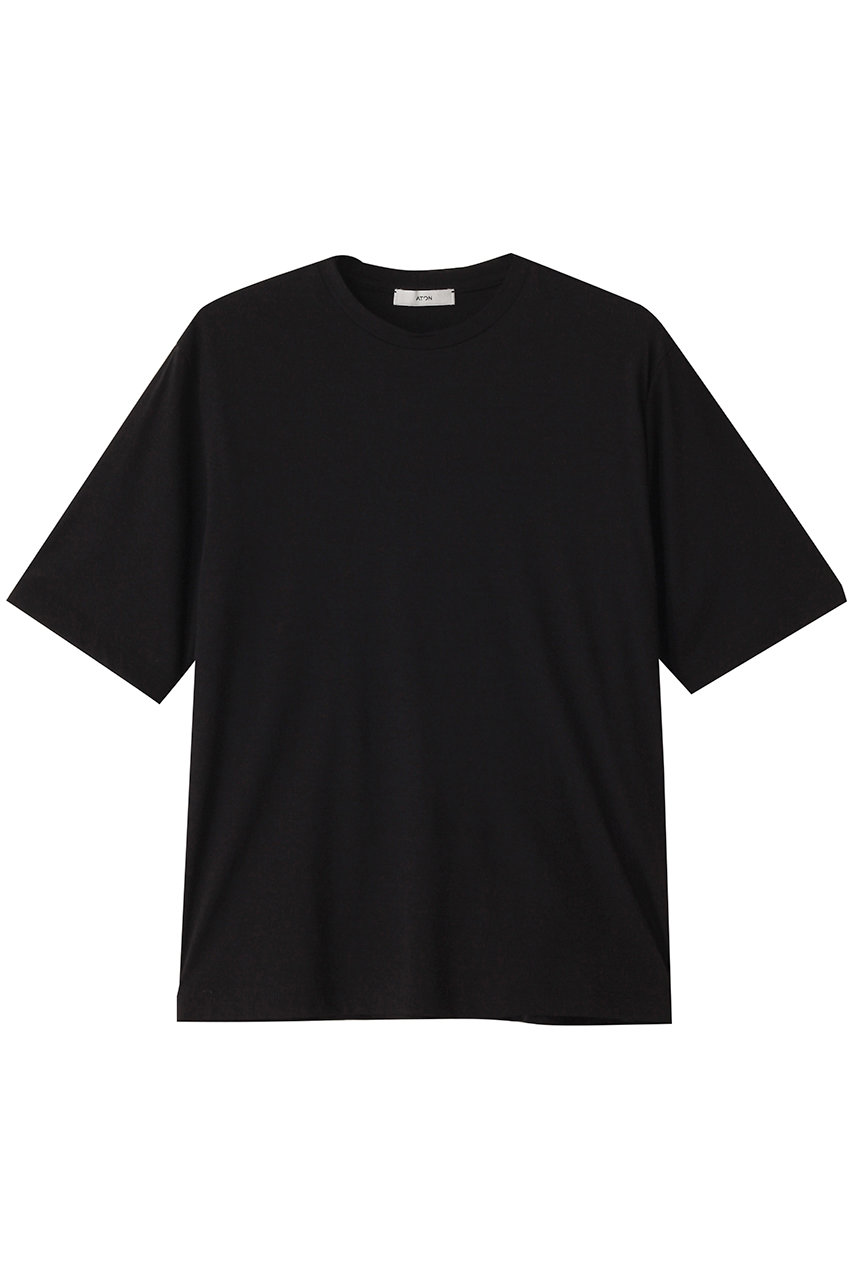 ATON 50/-ORGANIC FRESCA スタンダードTシャツ (ブラック, 02(38)) エイトン ELLE SHOP ATON 50/-ORGANIC FRESCA スタンダードTシャツ (ブラック, 02(38)) エイトン ELLE SHOP