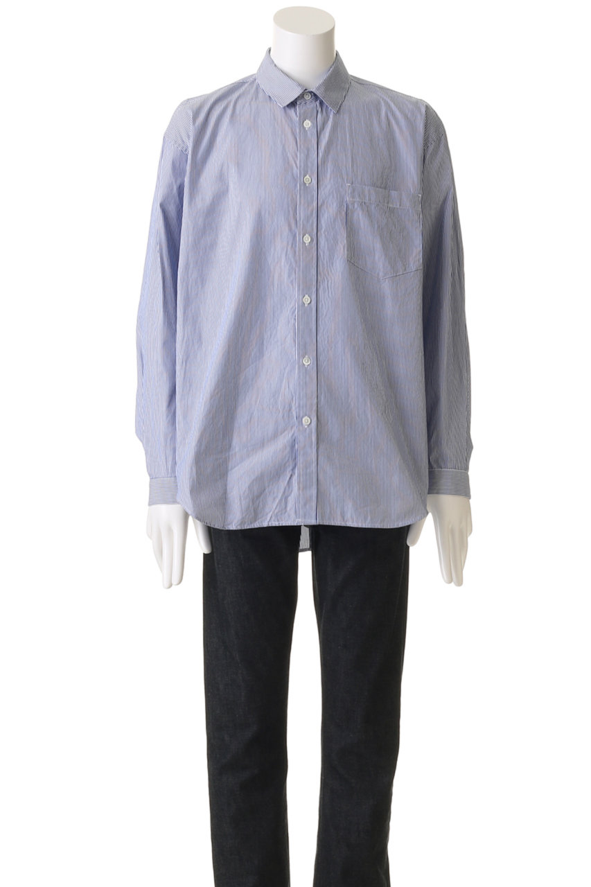 ATON(エイトン)｜【MEN】GIZA BROAD ウォシュド シャツ/ネイビー