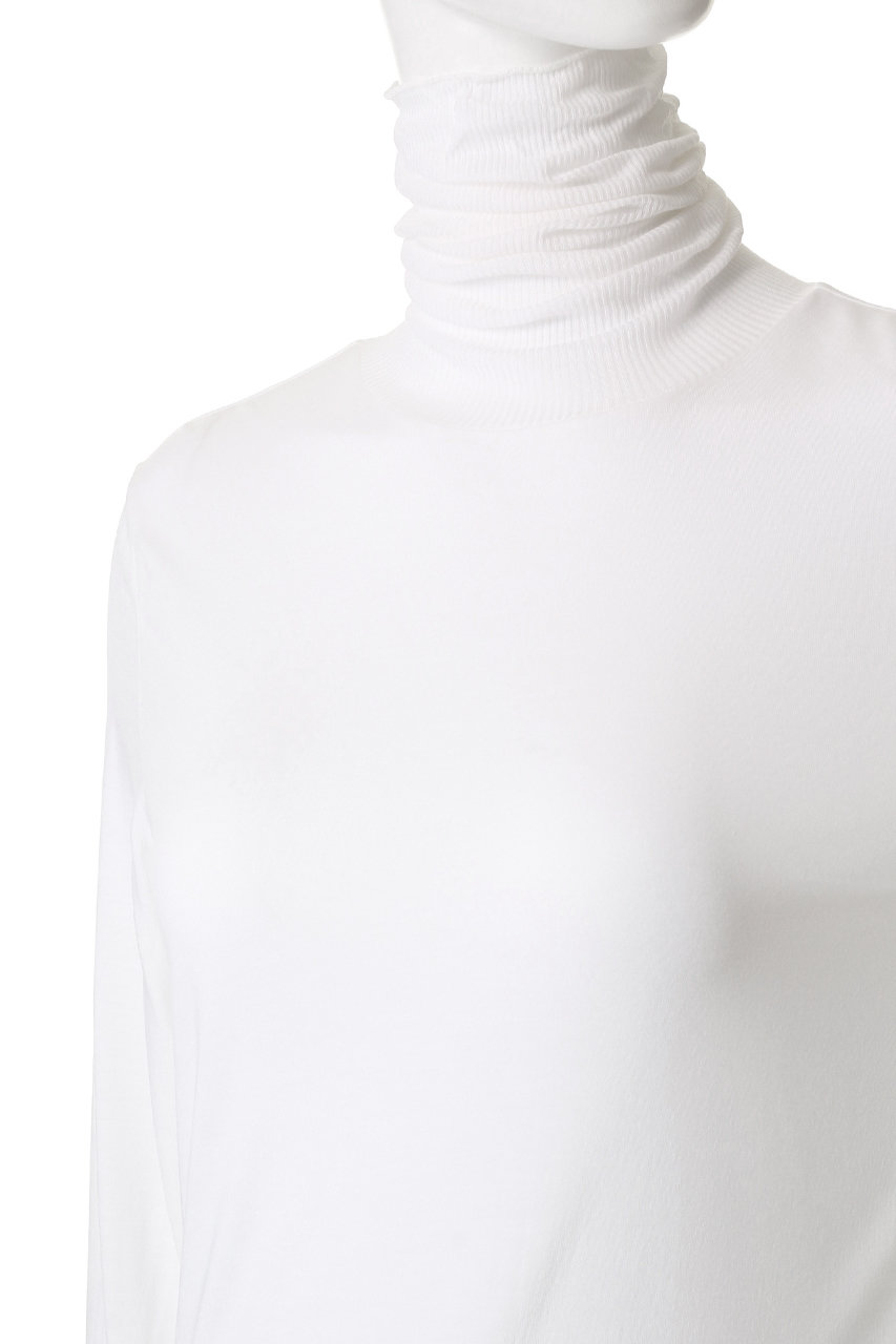 ATON(エイトン)｜MODAL SILK ジャージー タートルネック/ホワイト の
