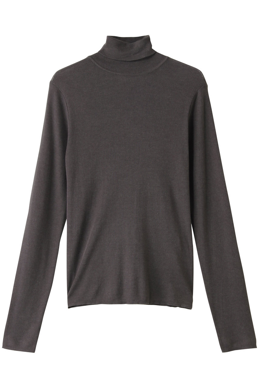 TENCEL SILK サーキュラー リブ タートルネック セーター