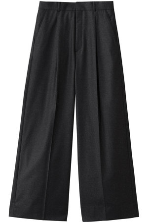 エイトン/ATONのMERINO COLLEGE FLANNEL タックトワイドパンツ(110600/110601)