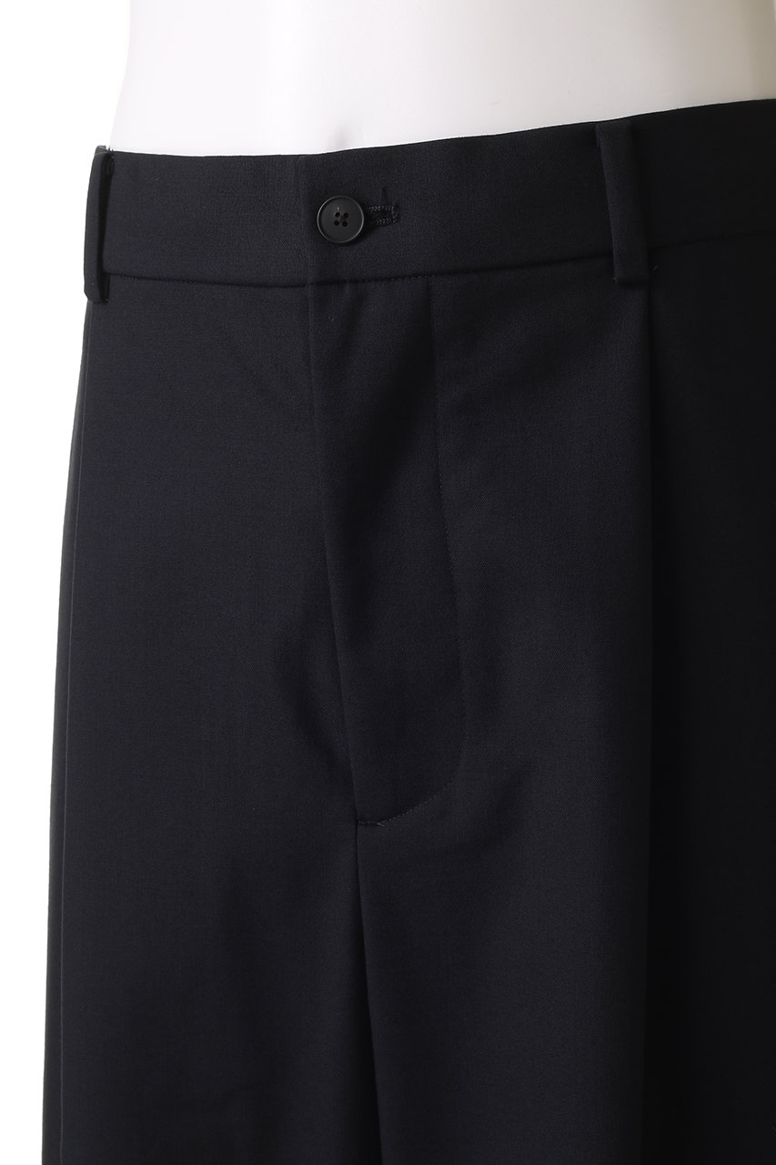 ATON(エイトン)｜【MEN】WOOL TORPICAL ルーズフィットパンツ/ネイビー