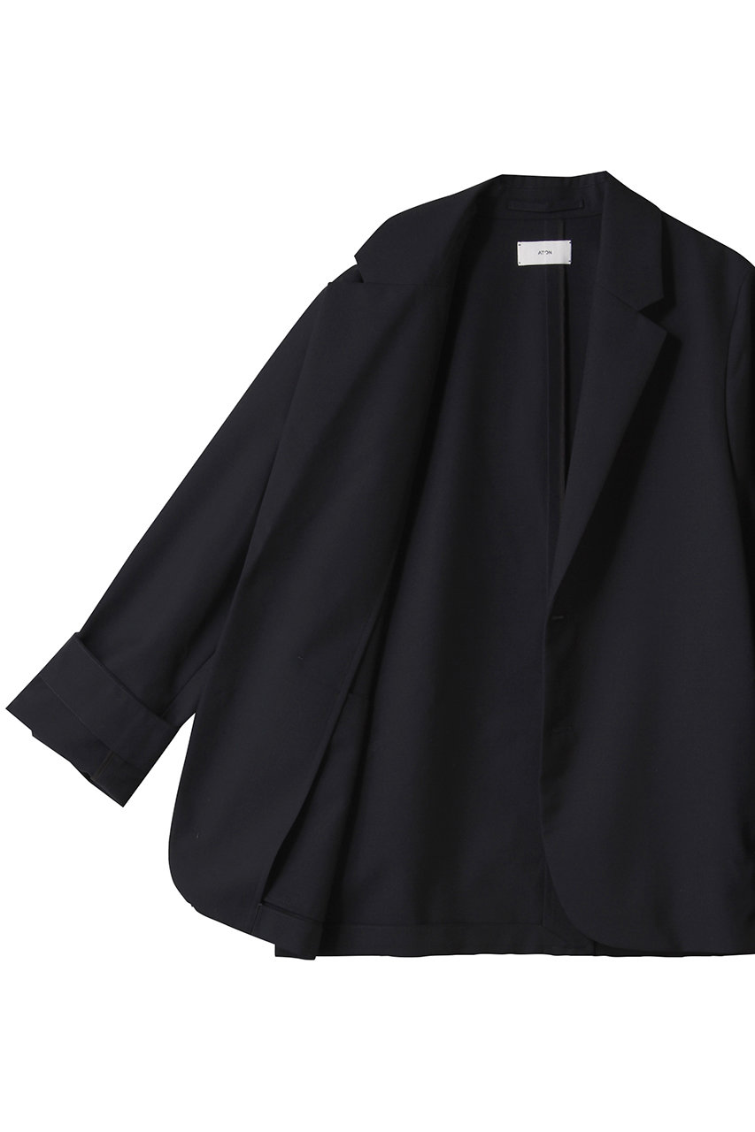 ATON エイトン　ウール　テーラードジャケット　サイズ2 ネイビー ATON（エイトン）の「【ATON / エイトン】WOOL OXFORD TAILORED