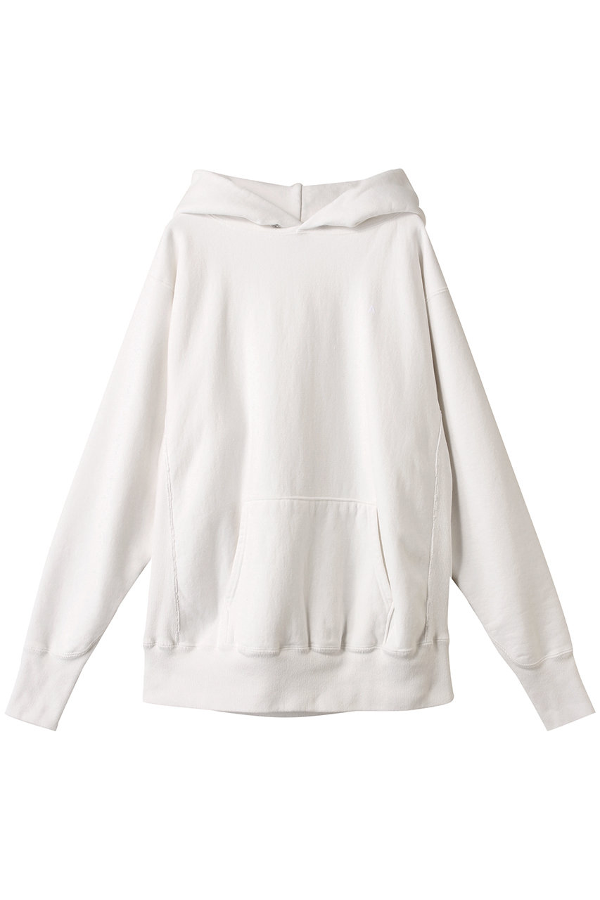 ATON 【UNISEX】GARMENT DYED 裏毛フーディー (ホワイト, 02) エイトン ELLE SHOP ATON 【UNISEX】GARMENT DYED 裏毛フーディー (ホワイト, 02) エイトン ELLE SHOP