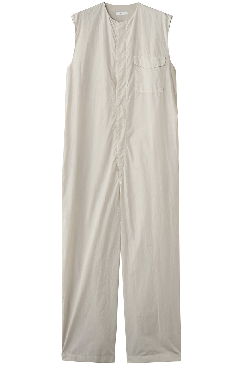 エイトン/ATONのNATURAL DYED コットン ローン ジャンプスーツ(ベージュ/OPAGLM0405)