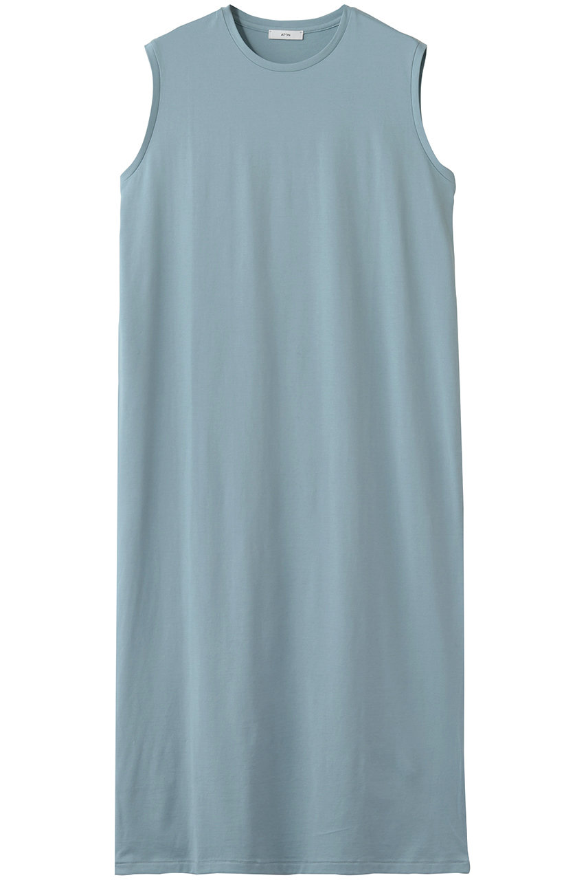 エイトン/ATONのSUVIN 60/2 タンクトップ ドレス(サックス/OPAGLM0013)