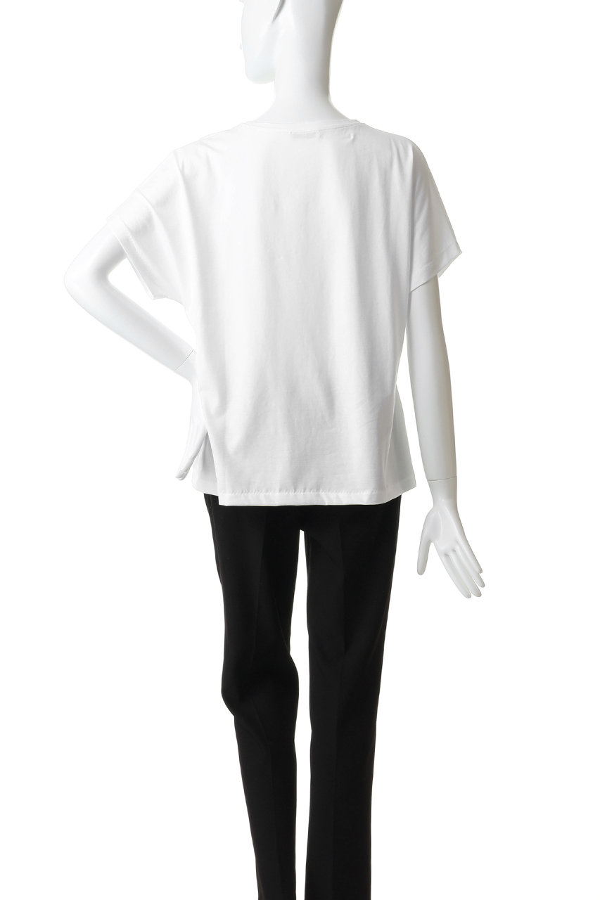 ATON(エイトン)｜SUVIN 60/2 キャップ スリーブ Tシャツ/ホワイト の