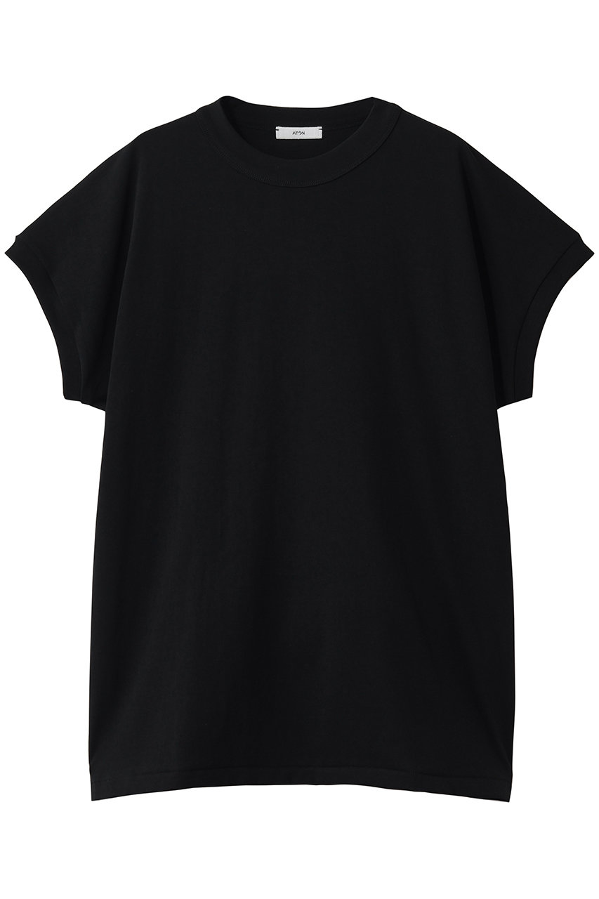 エイトン/ATONのDRY コットン ジャージー オーバーサイズ プルオーバー(ブラック/KKAGLM0118)
