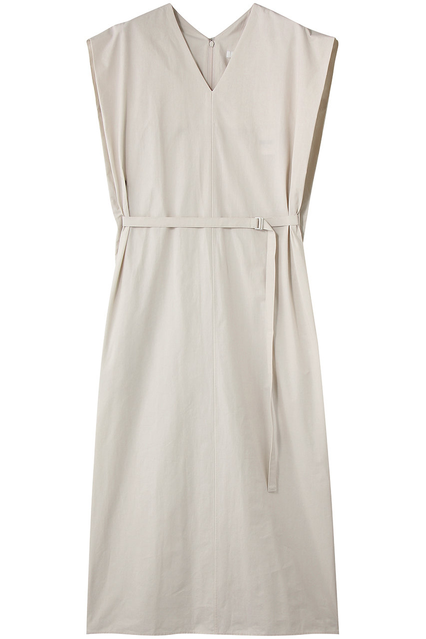 エイトン/ATONのコットン ブロード フレンチ スリーブ ドレス(ウォームホワイト/OPAGLM0304)