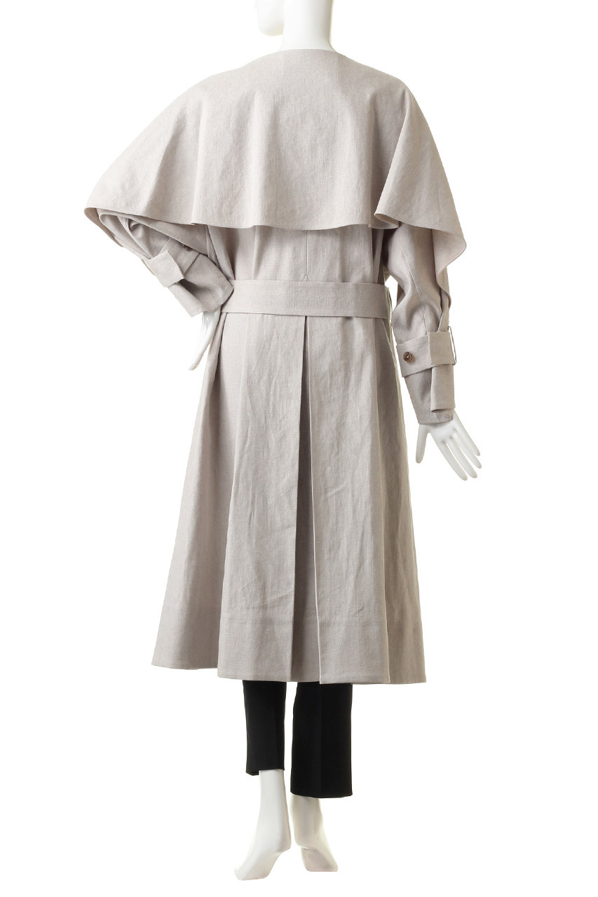 Havel Studio ハーヴェル スタジオ リネンツイルノーカラー変形トレンチコート ベージュ の通販 Elleshop エル ショップ