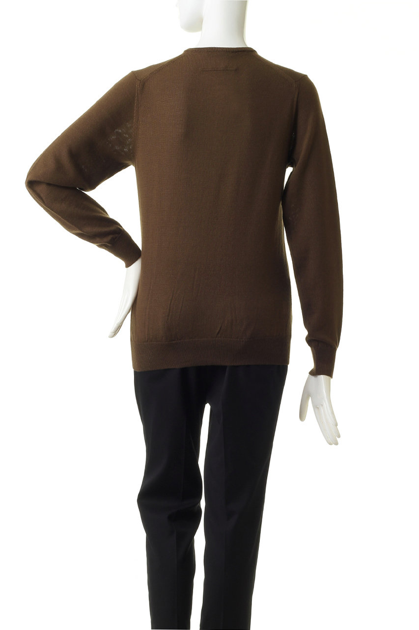 Sloane スローン 14g メリノウール天竺クルーネックカーディガン ブラウン の通販 Elleshop エル ショップ