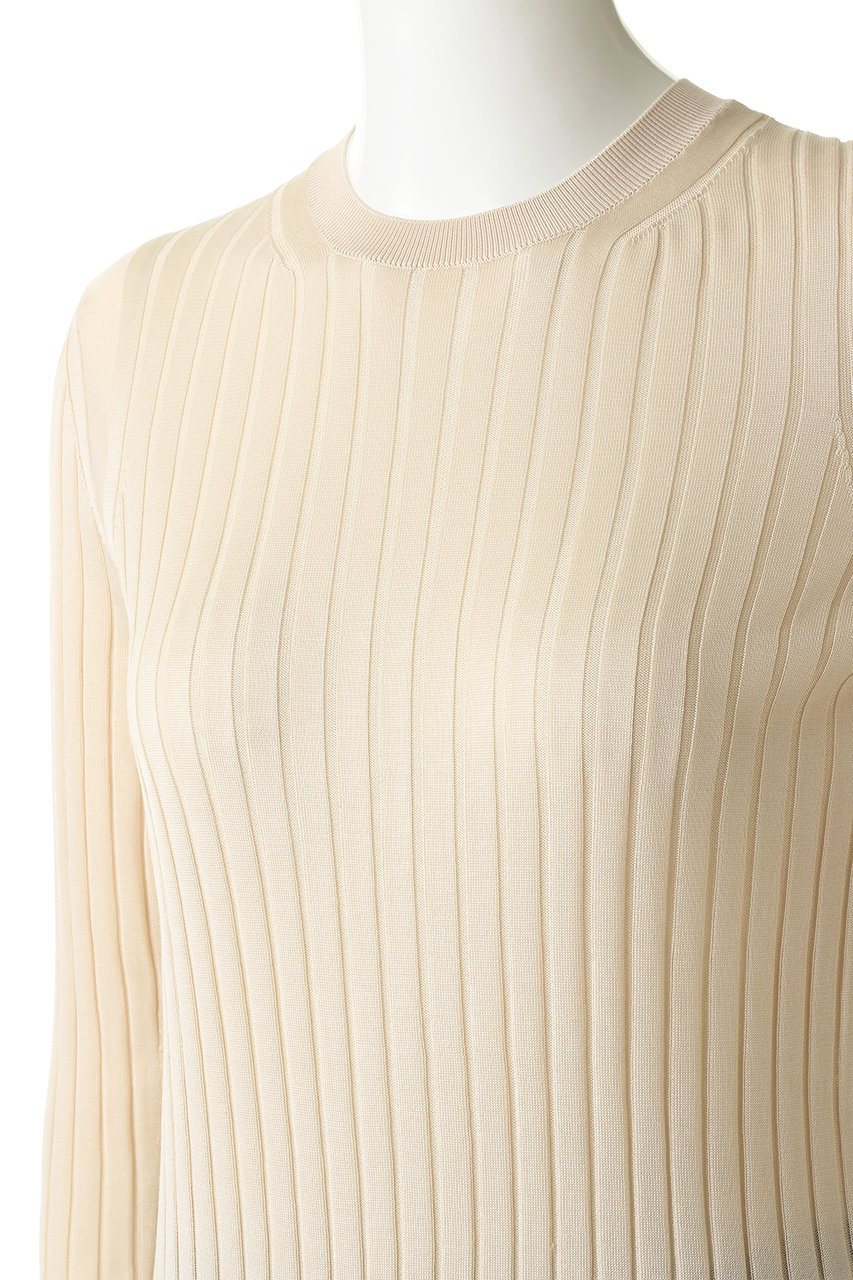 Sloane スローン 18g シルクワイドリブクルーネックプルオーバー カーキ の通販 Elleshop エル ショップ