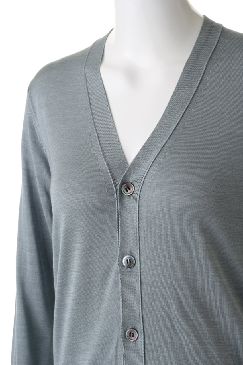 Sloane スローン 18g シルク天竺vカーディガン ブルーグレー の通販 Elleshop エル ショップ