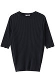 美品　SLOANE スローン　18Gワイドリブ 絹100% 5分袖 クルーネック 18Gワイドリブ シルク5分袖クルー SL8S―586