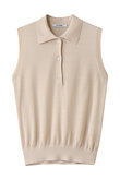 18G天竺 シルク ワイドフィットノースリーブポロ