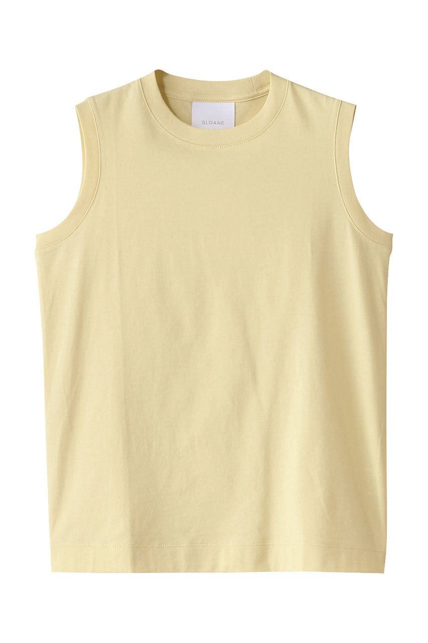 SLOANE 60/2コットン天竺 ノースリーブ (イエロー, 2) スローン ELLE SHOP SLOANE 60/2コットン天竺 ノースリーブ (イエロー, 2) スローン ELLE SHOP