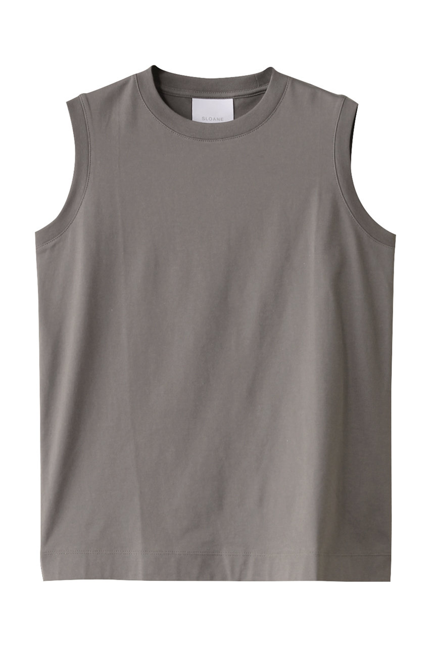 SLOANE 60/2コットン天竺 ノースリーブ (グレー, 3) スローン ELLE SHOP SLOANE 60/2コットン天竺 ノースリーブ (グレー, 3) スローン ELLE SHOP