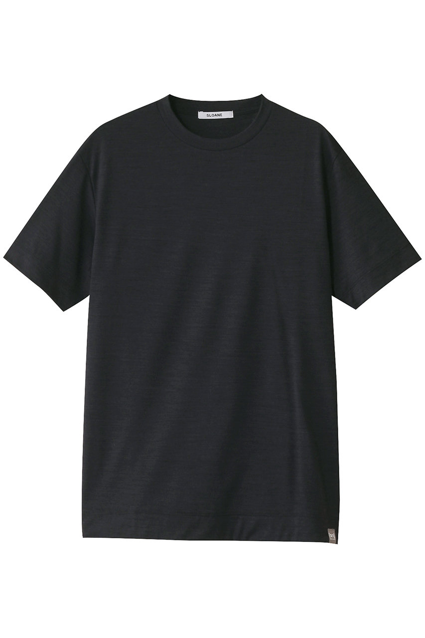 SLOANE ウール×ポリエステル Tシャツ (ブラック, 1) スローン ELLE SHOP SLOANE ウール×ポリエステル Tシャツ (ブラック, 1) スローン ELLE SHOP
