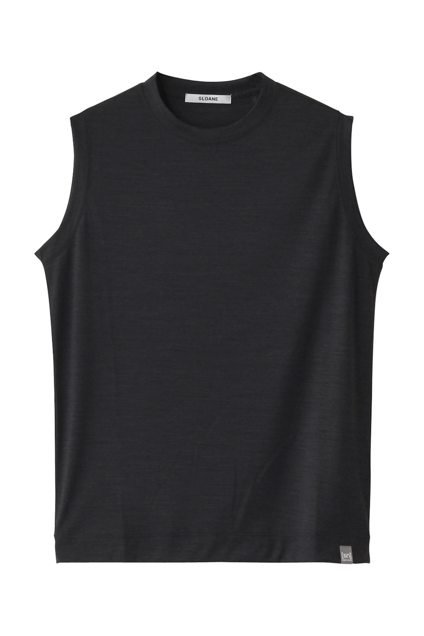 SLOANE ウール×ポリエステル ノースリーブ (ブラック, 2) スローン ELLE SHOP SLOANE ウール×ポリエステル ノースリーブ (ブラック, 2) スローン ELLE SHOP