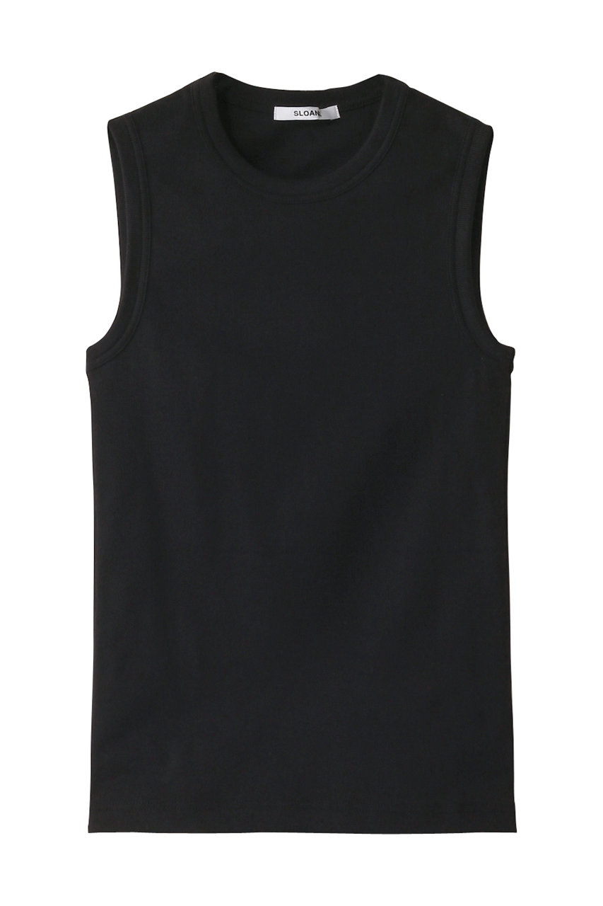 SLOANE コンパクトストレッチリブ ノースリーブ (ブラック, 2) スローン ELLE SHOP SLOANE コンパクトストレッチリブ ノースリーブ (ブラック, 2) スローン ELLE SHOP