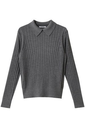 SLOANE グレー　シルク　リブニット SLOANE｜18G ワイドリブ シルク クルーネック カーディガン sl8s
