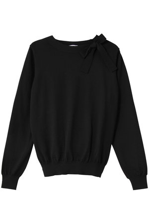 美品 スローン カシミヤ混ニット 厚手 クルーネック 黒 サイズ4 XL スローン＞のクルーネックセーター「最高の脇役になれるニット