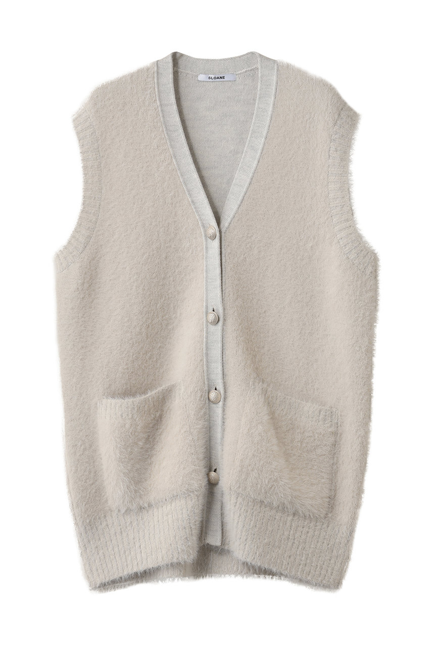 7Gシャギー ニット ジレ