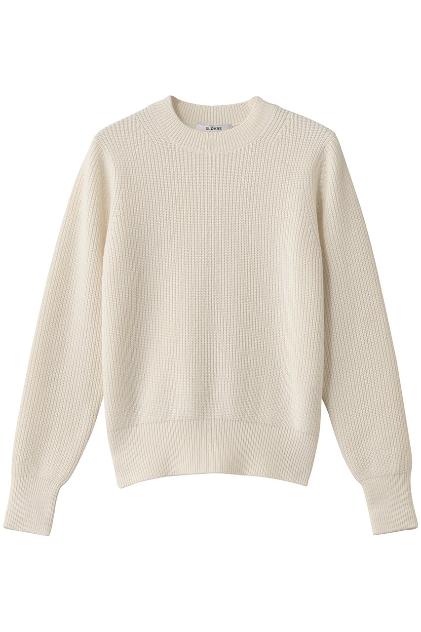 SLOANE(スローン)｜7G片畦編み ファインラムズウール×カシミヤ クルー