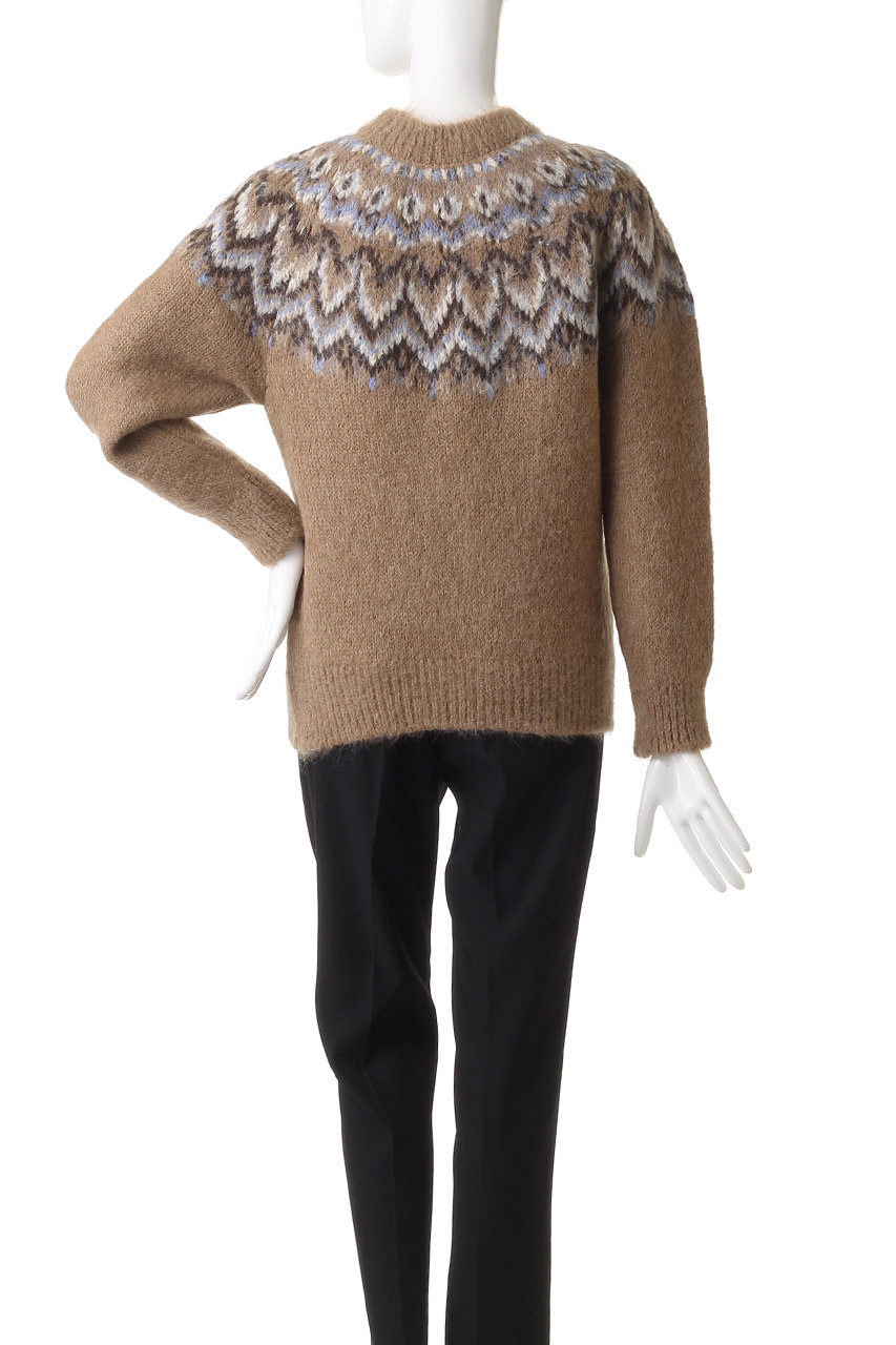 新品 SLOANE アルパカ×ウール ノルディッククルーネックセーター サイズ3 SLOANE(スローン)｜3Gヨーク編み アルパカ×ウール ノルディッククルー