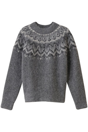 スローン/SLOANEの3Gヨーク編み アルパカ×ウール ノルディッククルーネック　ニットトップス(110300/110301)