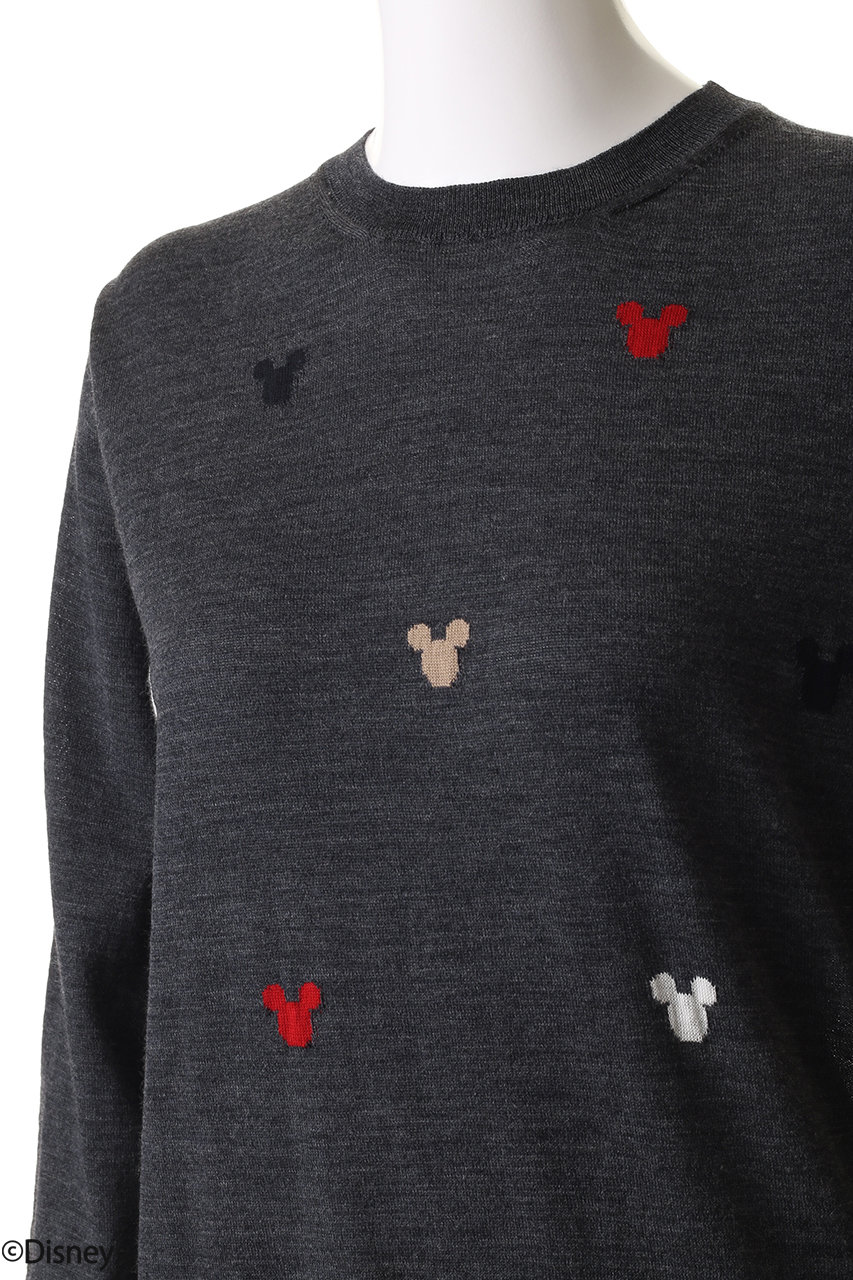 SLOANE(スローン)｜MICKEY MOUSE/16Gインターシャ編み ウール クルー