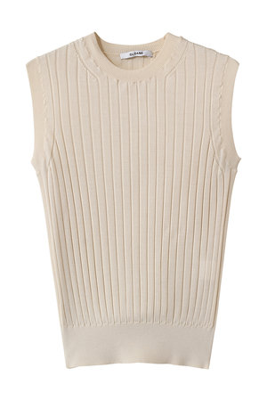 スローン/SLOANEの18Gワイドリブ シルク ノースリーブクルーネック(110300/110301)